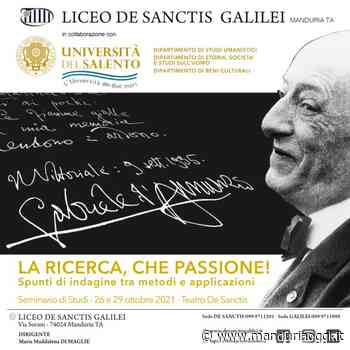 MANDURIA - Taglio del nastro per il primo seminario di studi sul tema 'La ricerca, che passione! Spunti di indagine tra metodi e applicazioni' - ManduriaOggi