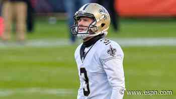 Saints kicker Lutz has setback, is out for season