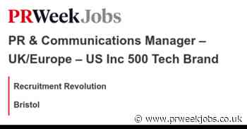 Recruitment Revolution: PR & Communications Manager – UK/Europe – US Inc 500 Tech Brand