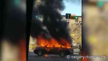 Driver sets vehicle on fire in downtown Calgary: police | CTV News - CTV News Calgary