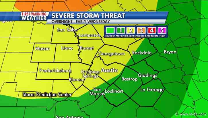 Severe thunderstorms possible overnight tonight