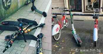 Collectief Tegen Deelsteps hekelt rondslingerende steps in Antwerpen, stadsbestuur belooft nieuwe maatregelen - Het Laatste Nieuws