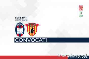 I convocati per #CrotoneBenevento - FC Crotone - F.C. Crotone