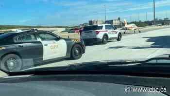 A plane just landed on a major highway north of Toronto