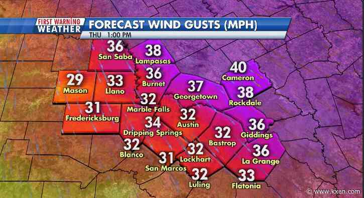 Wind gusts top 50 miles per hour from early-morning storms