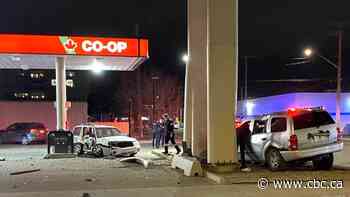 Two people hospitalized, vehicles battered from accident in Saskatoon Saturday night - CBC.ca