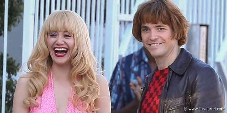 Emmy Rossum Busts Out Laughing While Filming 'Angelyne' Scenes in LA