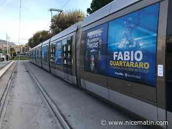 Un tram floqué en l’honneur du champion niçois de Moto GP, Fabio Quartararo