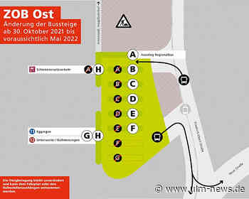 Geänderte Bussteige am Zentralen Omnibusbahnhof (ZOB) Ost in Ulm