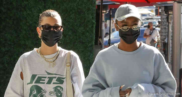Hailey Bieber Grabs Lunch with Pal Justine Skye in Beverly Hills