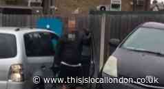 Catalytic converter thief in Sainsbury's car park
