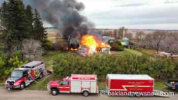 DRONE VIDEO – Oakland/Wawanesa Fire Department Live Burn Training - Oakland News Now