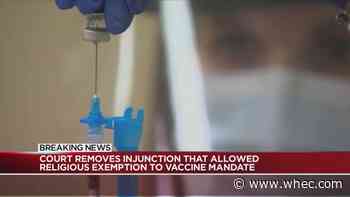 Court removes injunction allowing healthcare workers religious exemptions to vaccine mandate