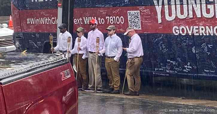 Fake News: 'White Supremacists' in Viral Pic in Front of Youngkin Bus Are Actually Dem Staffers