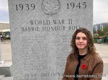 Midhurst resident pays respect at Barrie cenotaph to honour War Amps veterans - BarrieToday