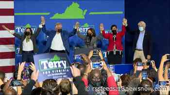 McAuliffe appears with VP Harris, Pharrell at 'Get Out the Vote' rally in Norfolk