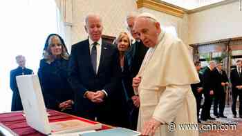 Biden makes a joke during meeting with Pope Francis