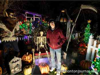 'Halloween is invading Christmas': Spooky features make appearance at well-known Edmonton Christmas display