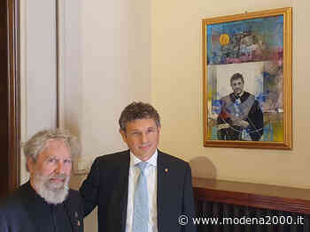 Il ritratto del Rettore dell'Alma Mater Francesco Ubertini, opera del Maestro perugino Giuliano Giuman - Modena 2000