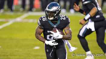Eagles put RB Sanders on IR due to ankle injury