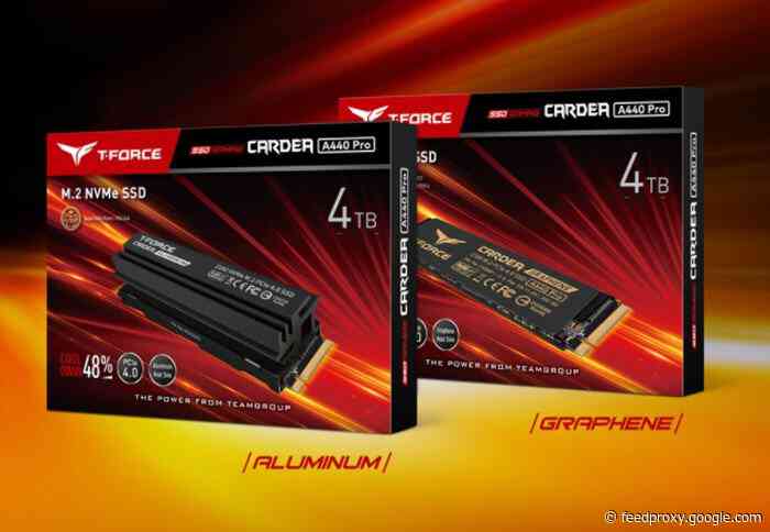 T-FORCE CARDEA A440 Pro M.2 PCIe SSD with a choice of aluminum or graphene heatsinks