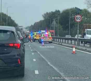 Car crashes into central reservation near East Lancs, Haydock - St Helens Star