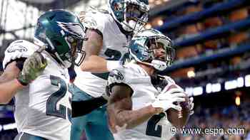 Eagles' Darius Slay caps off return to Detroit with fumble return for a touchdown
