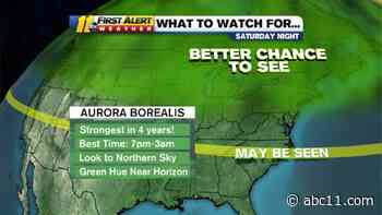 Northern lights NC: You might catch glimpse of aurora borealis as far south as Raleigh this weekend thanks to solar flare - WTVD-TV