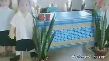 WATCH:  Life-size cutouts of students fill Philippine elementary school