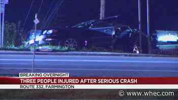 3 hurt, 1 airlifted following crash in Farmington