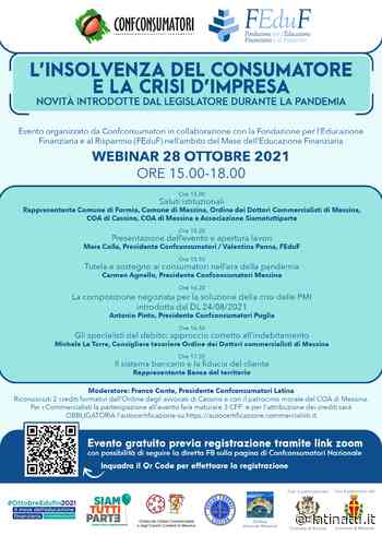 UN CONVEGNO SULL'INSOLVENZA DEL CONSUMATORE PATROCINATO DAL COMUNE DI FORMIA - Latina Tu