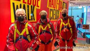'Never too old to meet a challenge': Trio of Toronto octogenarians tackle CN Tower's Edgewalk - CTV News Toronto