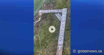 Protesters leave behind wooden gallow, noose at Grande Prairie MLA’s home