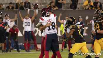 David Cote boots game-winning field goal as Alouettes nip Ticats 23-20 in overtime - CKPGToday.ca