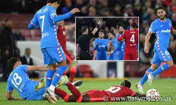 Atletico Madrid's Felipe given CONTROVERSIAL red card after tackle on Liverpool's Sadio Mane