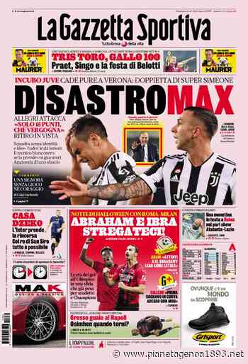 Prime pagine: Juventus in piena crisi. Alle 15 Genoa-Venezia - PianetaGenoa1893 - Pianetagenoa1893.net