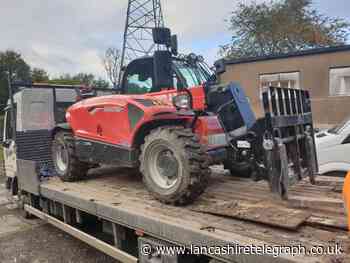 Telehandler stolen in Colne and recovered in Padiham by police and security service