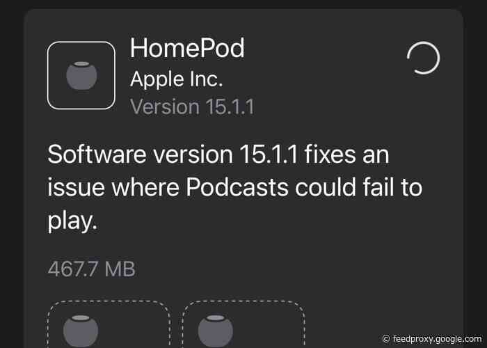 Apple HomePod 15.1.1 software update released