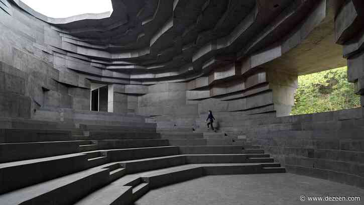 Open Architecture unveils rock-like concert hall in a valley outside Beijing