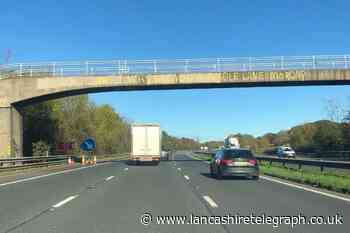 PICTURES: Graffiti on M6 bridges calls out middle lane hoggers