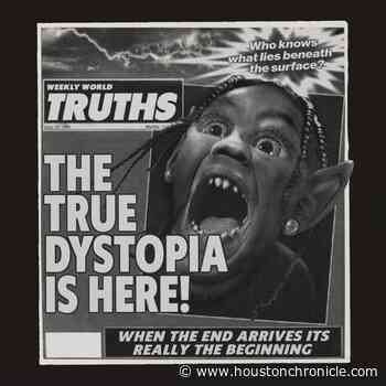 Travis Scott's 'Dystopia' art is a nod to iconic '90s tabloid cover 'Bat Boy' - Houston Chronicle