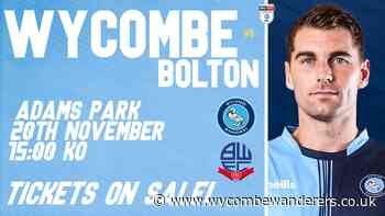 Ticket details: Bolton (H), 20/11 - News - Wycombe Wanderers FC