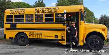 Il coiffe et rase ses clients dans un bus scolaire américain installé à Saint-Jeannet