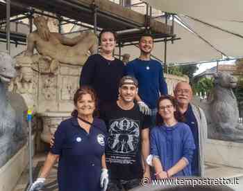 Puliamo Messina alla Fontana d’Orione, ripulita l’opera del Montorsoli. FOTO - Tempo Stretto