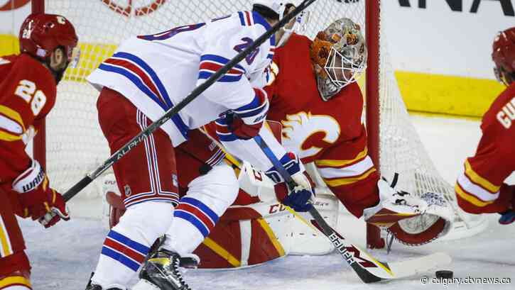 Gaudreau, Tkachuk power Flames to 6-0 win over Rangers on Markstrom's fourth shutout
