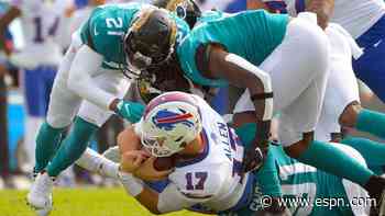 Jacksonville Jaguars' Josh Allen sacks, intercepts Buffalo Bills' Josh Allen