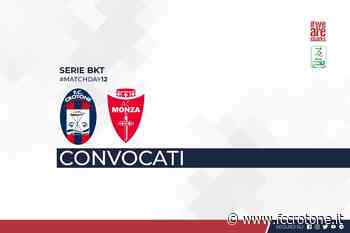 I convocati di Marino per #CrotoneMonza - FC Crotone - F.C. Crotone