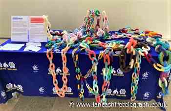 Knitted links in Blackburn Cathedral mark support for anti-slavery initiative