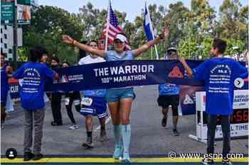 Jocelyn Rivas, 24, heads for Guinness World Record after finishing 100th marathon - ESPN