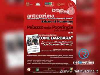 "Premio Come Barbara" all'opera "Don Giovani Minozzi". Riconoscimento anche a Silvia Costa. Evento il 13 novembre - Rietinvetrina - Rietinvetrina
